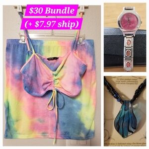 $30 Summer Ensemble! Skirt, top, watch, and necklace included! ($7.97 shipping)